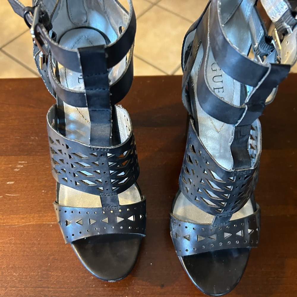 Guess Women's Black Strappy Heels